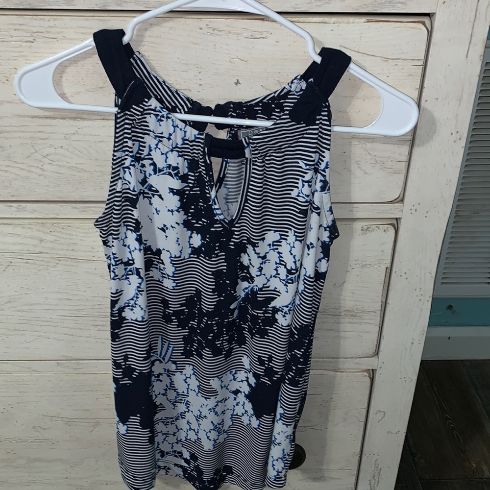 Blue Floral Tank Top